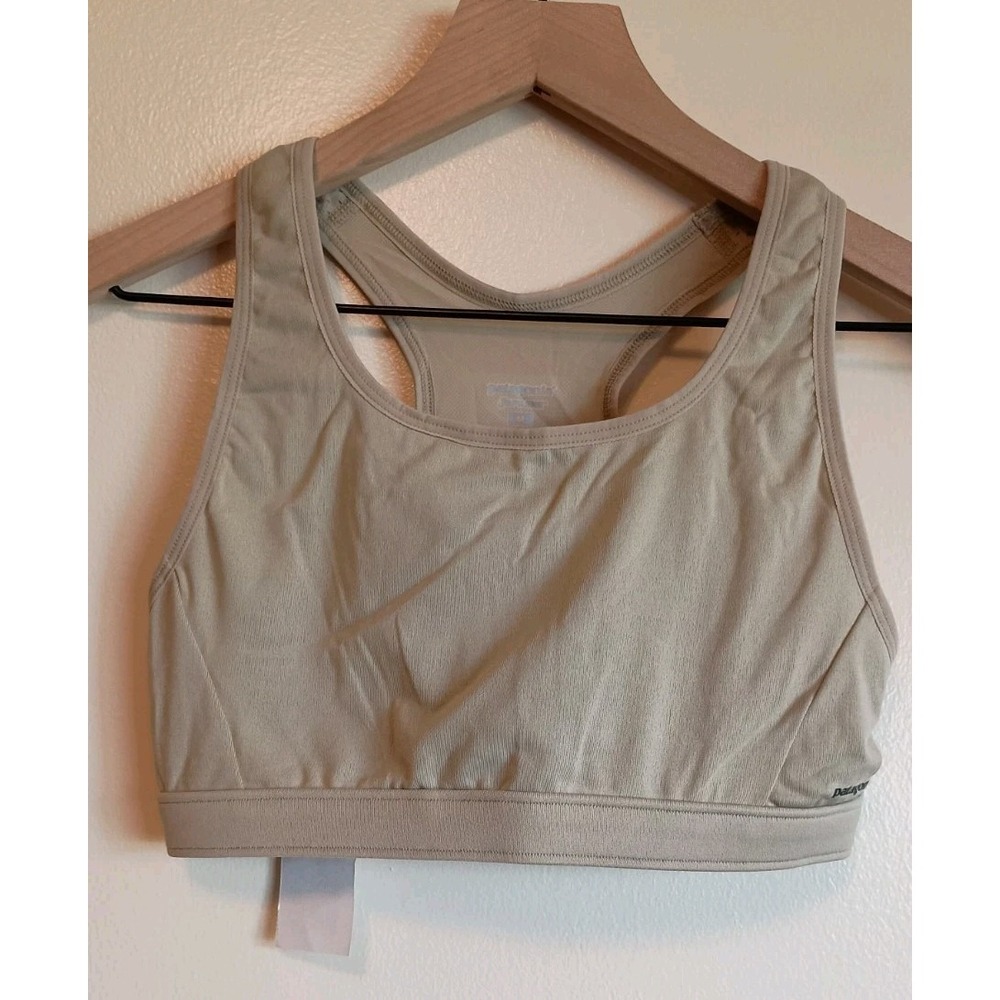 NWT Patagonia Capilene Spotter Sports Bra M Taupe Racerback Activewear